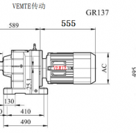 R137-Y180S4-4P-M1-0°齒輪減速機型號大全及尺寸圖